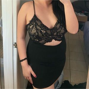 Floral Black Mini Dress